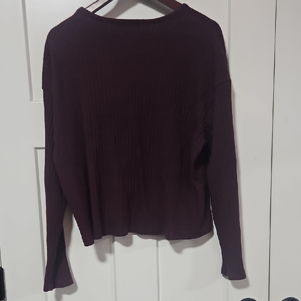 Time and Tru Rich Burgundy Long Sleeve Tee Womens XL